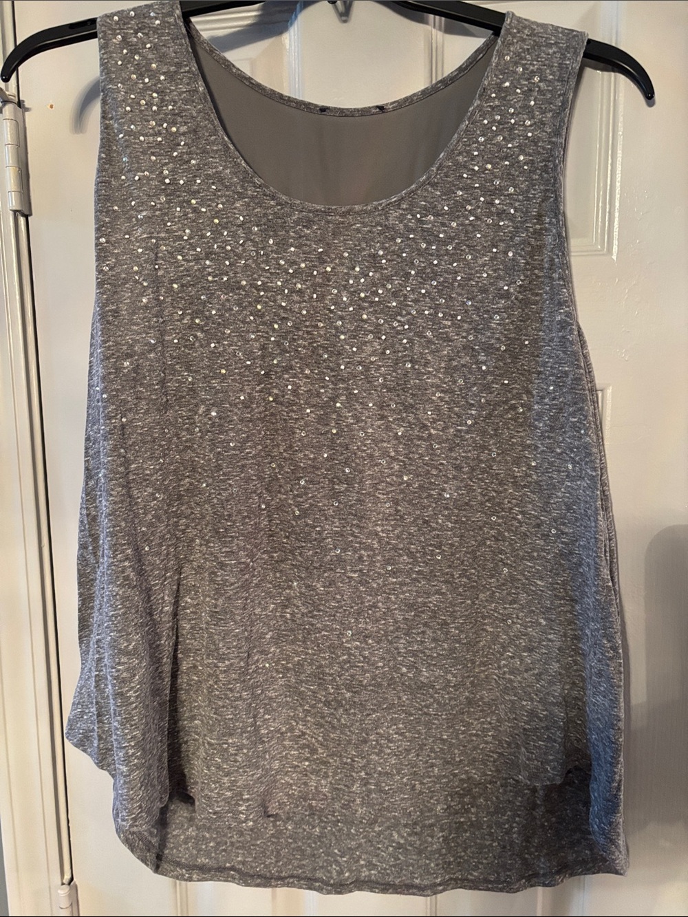Gray Sparkling Embellishments Tank Top